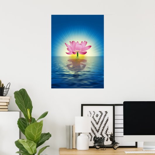 Yoga Lotus Poster (Thuiskantoor)