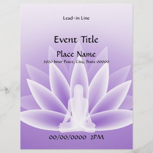 Yoga Lotus Violet 11x8.5 Event Flyer (Voorkant)
