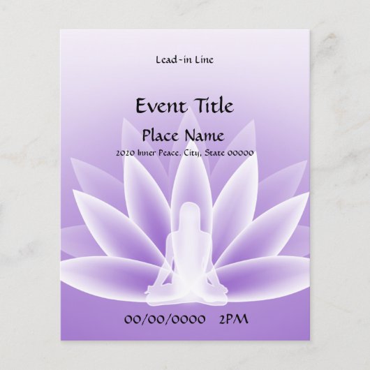 Yoga Lotus Violet Small Event Flyer (Voorkant)