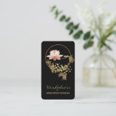 *~* Yoga Lotus Water Lily Mindfulness Glitter Visitekaartje (Staand voorkant)