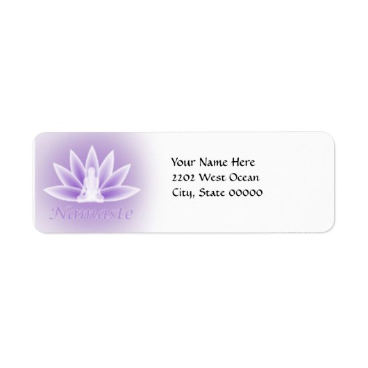 Yoga Lotus Woman Flower Violet Return-adres Etiket (Voorkant)
