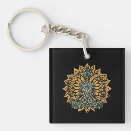 Yoga Lotuspositie Zen Grafisch Sleutelhanger
