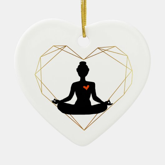 Yoga Love Heart Ornament (Voorkant)