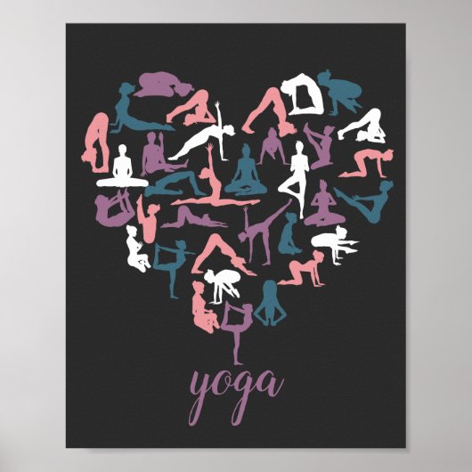 Yoga Love Silhouettes Poster (Voorkant)