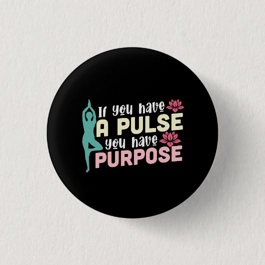 Yoga Lover | Als u een puls hebt Ronde Button 3,2 Cm (Voorkant)