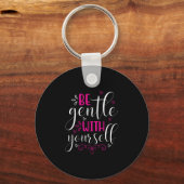 Yoga Lover | Be Gentle With Yourself Sleutelhanger (Voorkant)