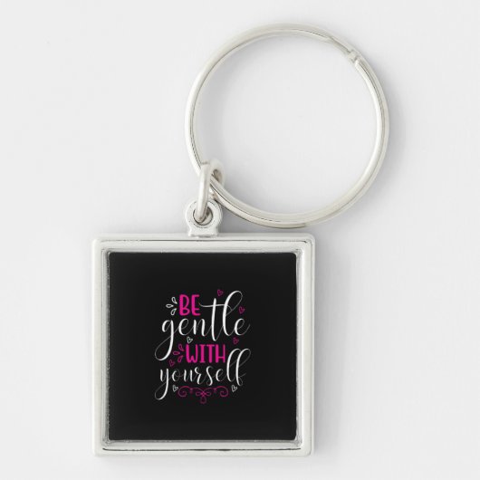 Yoga Lover | Be Gentle With Yourself Sleutelhanger (Voorkant)