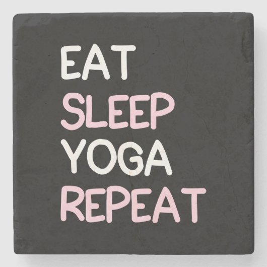 Yoga Lover | Eat Sleep Yoga Repeat Stenen Onderzetter (Voorkant)