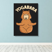 Yoga Lover Gift Vrouwen Capybara Meditatie Yoga Canvas Afdruk (Insitu (Houten vloer))