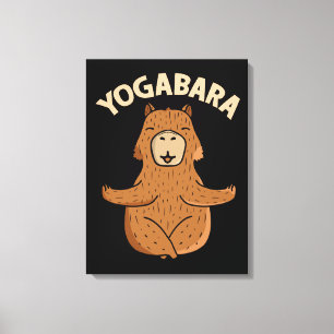 Yoga Lover Gift Vrouwen Capybara Meditatie Yoga Canvas Afdruk