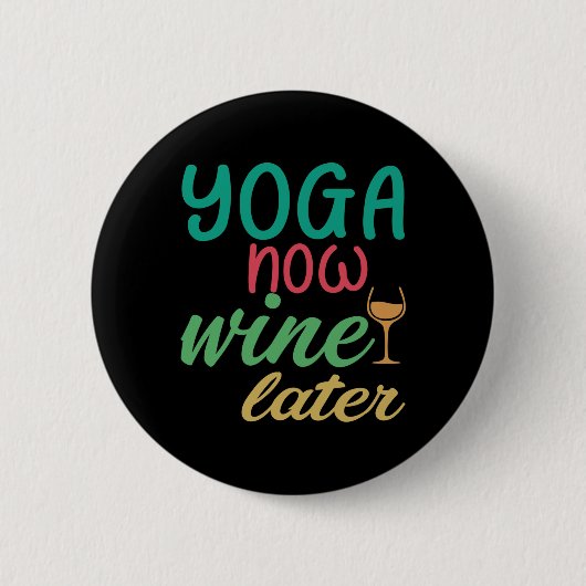 Yoga Lover | Joga Wine later Ronde Button 5,7 Cm (Voorkant)