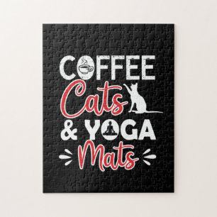Yoga Lover   Koffiekat en yogha mats Legpuzzel