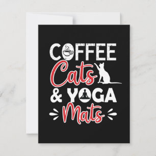 Yoga Lover   Koffiekat en yogha mats Notitiekaartje
