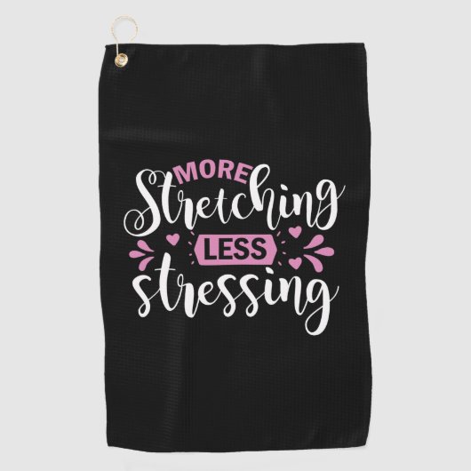 Yoga Lover | More Stretching Less Stressing Golfhanddoek (Voorkant)