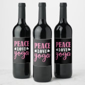 Yoga Lover | Peace Love Yoga Wijn Etiket (Flessen)