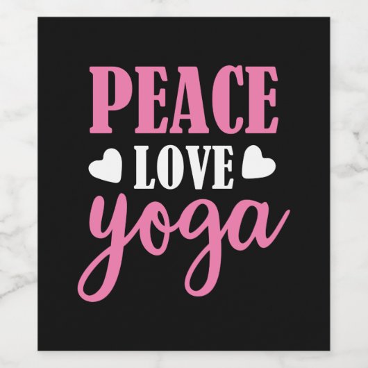 Yoga Lover | Peace Love Yoga Wijn Etiket (Enkel label)