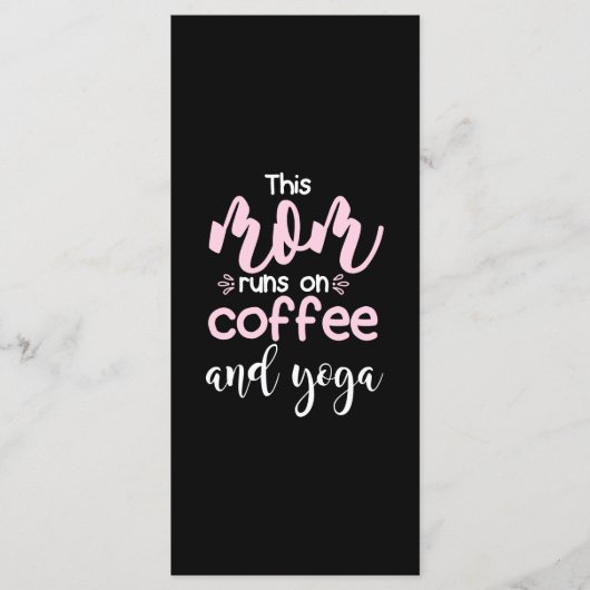 Yoga Lover | This Mom Runs On Coffee And Yoga Menu (Voorkant)