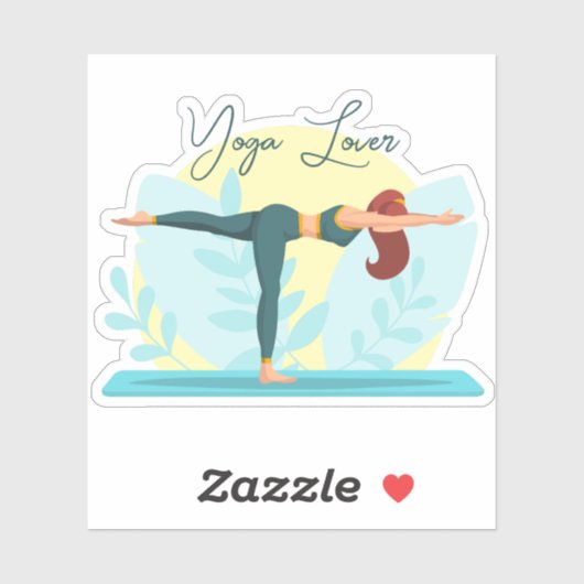 Yoga Lover -  Warrior Pose Design Sticker (Vel)