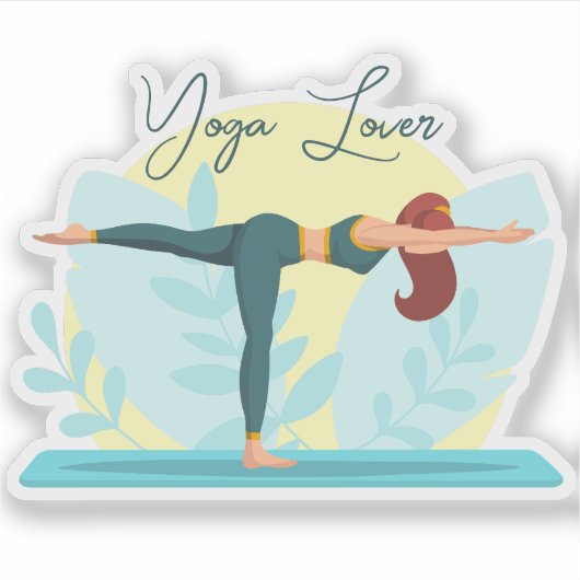 Yoga Lover -  Warrior Pose Design Sticker (Voorkant)