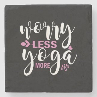 Yoga Lover | Worry Less Yoga More Stenen Onderzetter