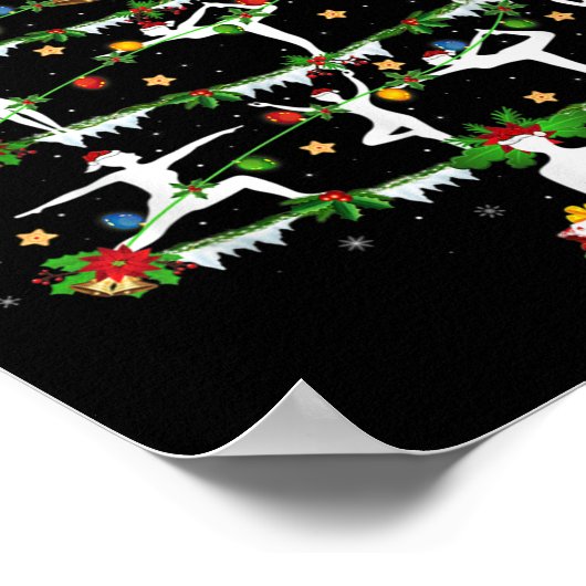 Yoga Lover Xmas Lighting Yoga Christmas Tree Poster (Hoek)