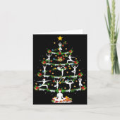 Yoga Lover Xmas Lighting Yoga Christmas Tree T Shi Kaart (Voorkant)