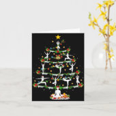Yoga Lover Xmas Lighting Yoga Christmas Tree T Shi Kaart (Gele Bloem)