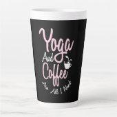 Yoga Lover | Yoga And Coffee Are All I Need Latte Mok (Voorkant)