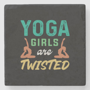 Yoga Lover Yoga Girls worden verdraaid Stenen Onderzetter