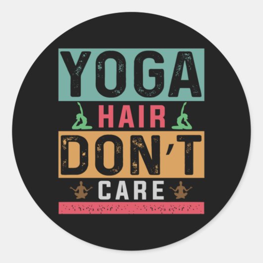 Yoga Lover | Yoga Hair Do Not Care Ronde Sticker (Voorkant)