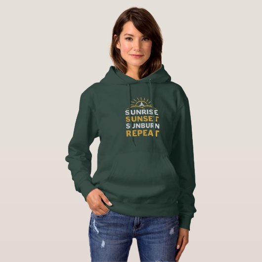Yoga Lover | Yoga Sunrise Sunset Sunburn Repuit Hoodie (Voorkant volledig)