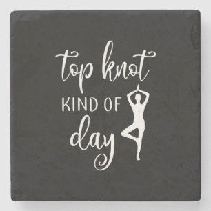 Yoga Lover Yoga Top Knot Soort Day Stenen Onderzetter