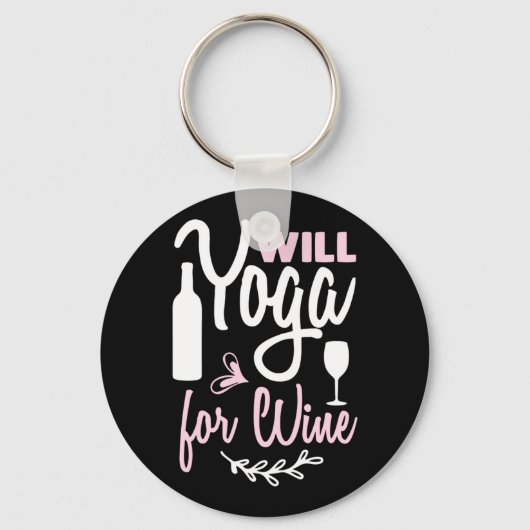 Yoga Lover | Zal yoga voor wijn Sleutelhanger (Voorkant)