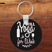 Yoga Lover | Zal yoga voor wijn Sleutelhanger (Voorkant)