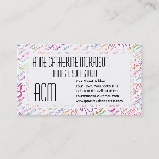 Yoga Lover's Visitekaartje (Voorkant)