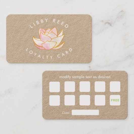 Yoga Loyaliteit 10 bezoeken Visitekaartje (Voorkant / Achterkant)