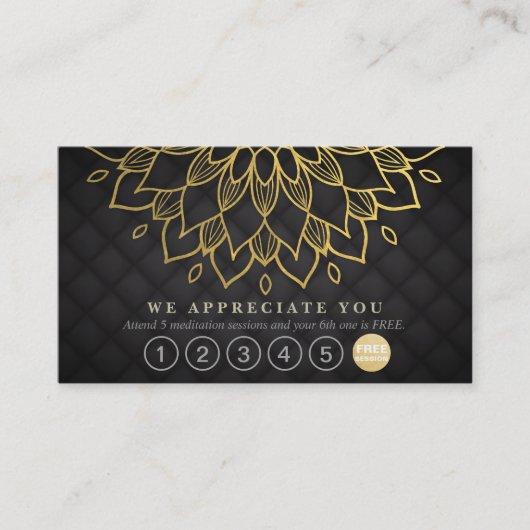 Yoga Loyalty 6 Punch Gold Mandala Black Leather (Voorkant)