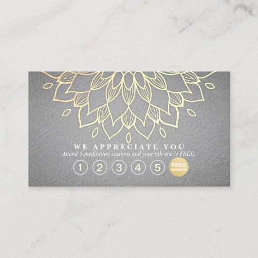 Yoga Loyalty 6 Punch Gold Mandala Grey Leather (Voorkant)