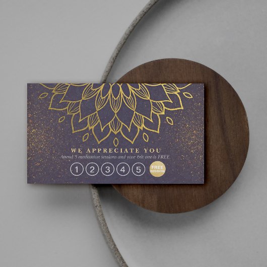 Yoga Loyalty 6 Punch Mandala Paars & Gold Glitter