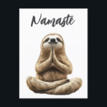 Yoga Luiaard Namaste Briefkaart<br><div class="desc">Dit ontwerp kan worden gepersonaliseerd in het gebied dat wordt geleverd door de foto en/of tekst te wijzigen. U kunt de tekst ook aanpassen door met de klik de verdere optie aan te passen en de kleur van de achtergrond te verwijderen of te wijzigen, tekst toe te voegen, de tekstkleur...</div>