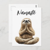 Yoga Luiaard Namaste Briefkaart (Voorkant / Achterkant)