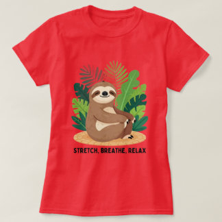 Yoga Luiaard T-shirt – Schattig Grappig Meditatie 