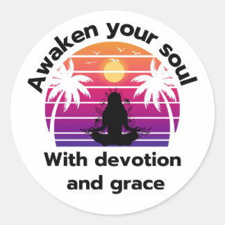 Yoga: Maak je ziel wakker met toewijding en genade Ronde Sticker