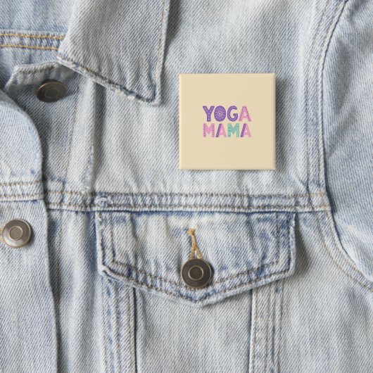 Yoga Mama Pastel Button Badge (In situ)