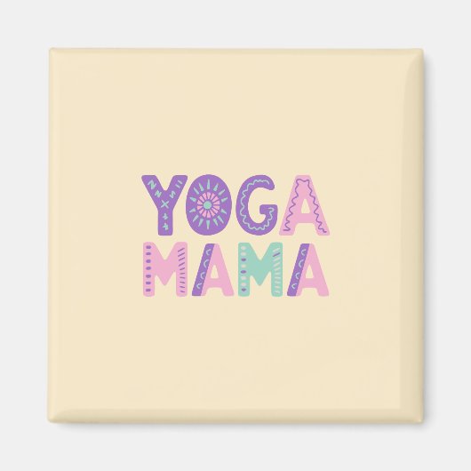 Yoga Mama Pastel Quote Magneet (Voorkant)