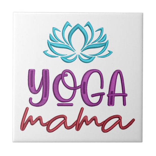 Yoga Mama Quote Lotus Bloem Zen Tegeltje (Voorkant)