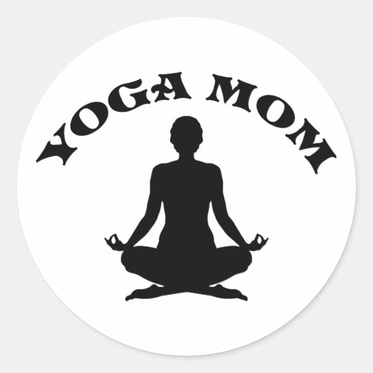 Yoga mama ronde sticker (Voorkant)