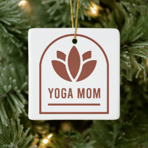 Yoga mama yogi moeder lotusbloem boho esthetiek keramisch ornament