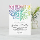 Yoga Mandala Birthday Uitnodiging (Staand voorkant)