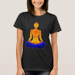 Yoga Mandala Meditatie in Oranje hippie bloemen T-shirt